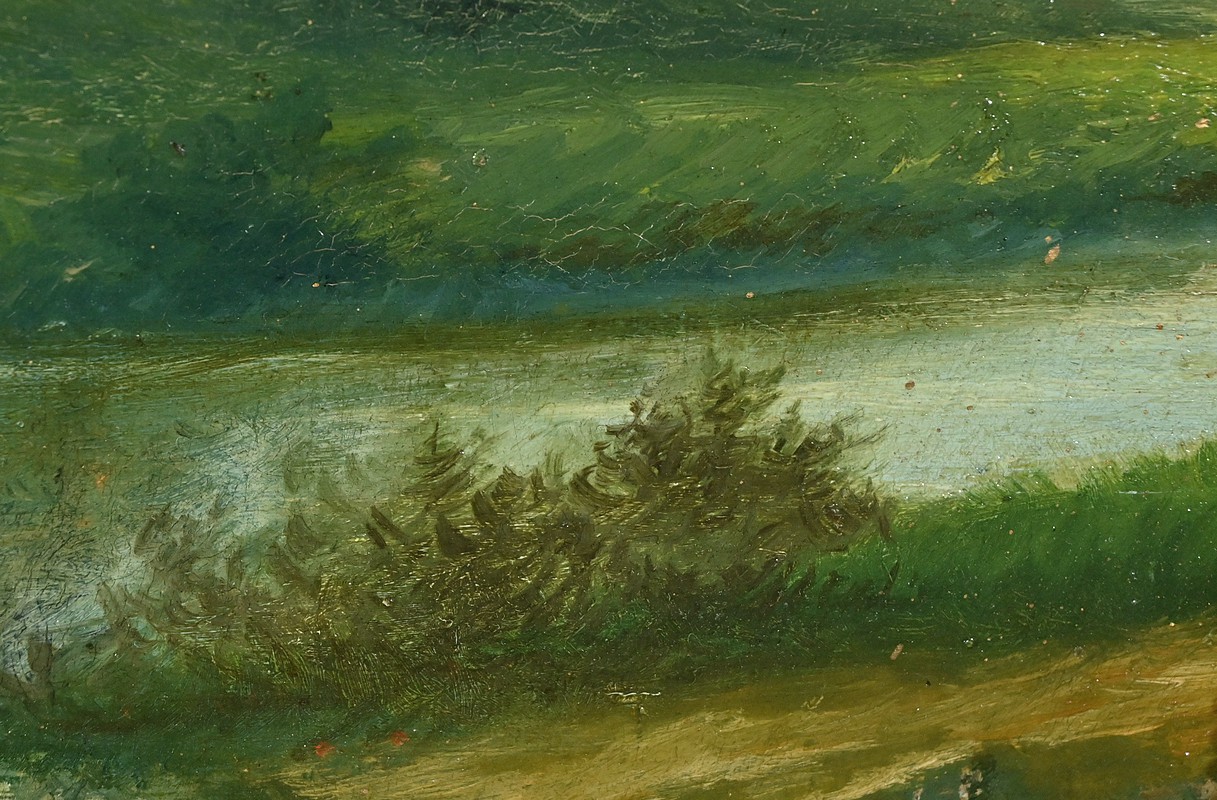 Huile sur Toile « Pâturages » de N. Okolowicz – Début XXe – Image 8