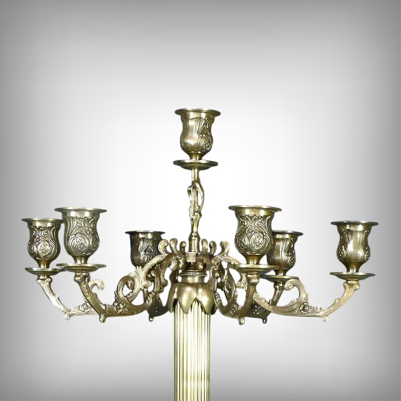 Important Candélabre en Bronze, style Louis XVI - Fin XIXe – Image 2