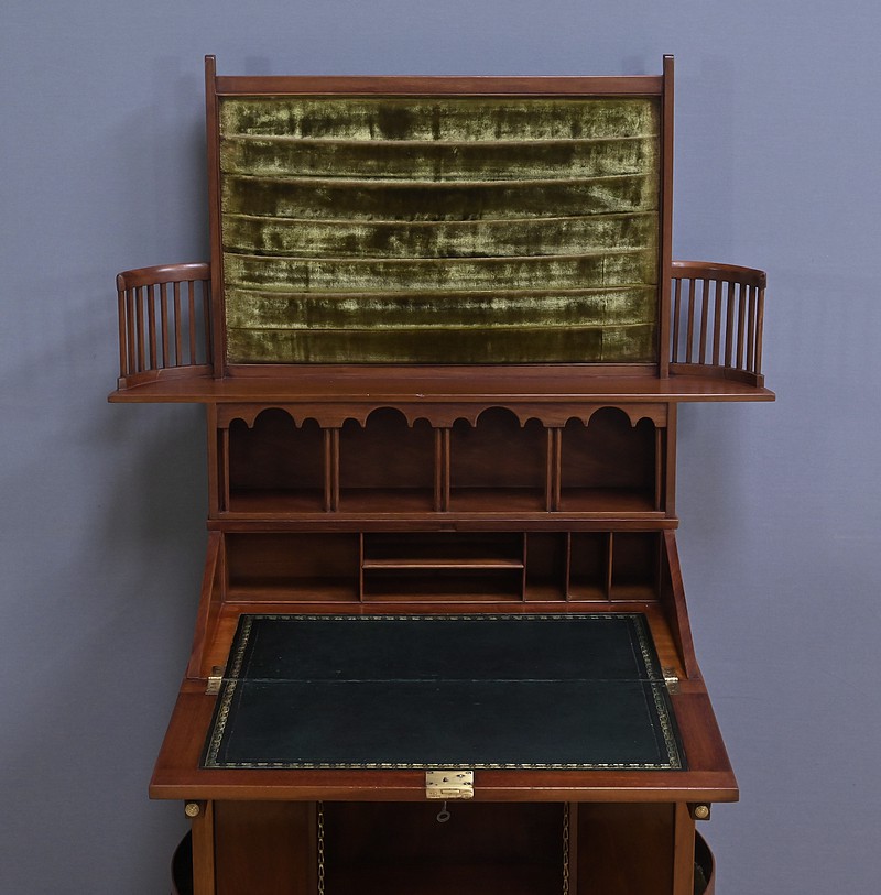 Rare Bonheur du Jour Anglais en Acajou, Lazarus & Cie, Calcutta - 2nde moitié XIXe – Image 6