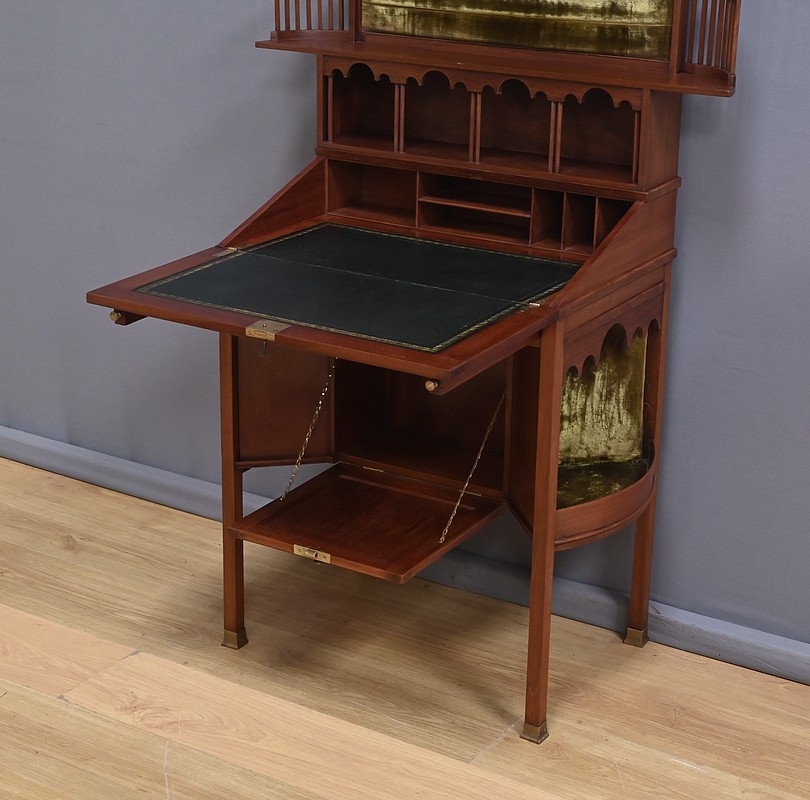 Rare Bonheur du Jour Anglais en Acajou, Lazarus & Cie, Calcutta - 2nde moitié XIXe – Image 9