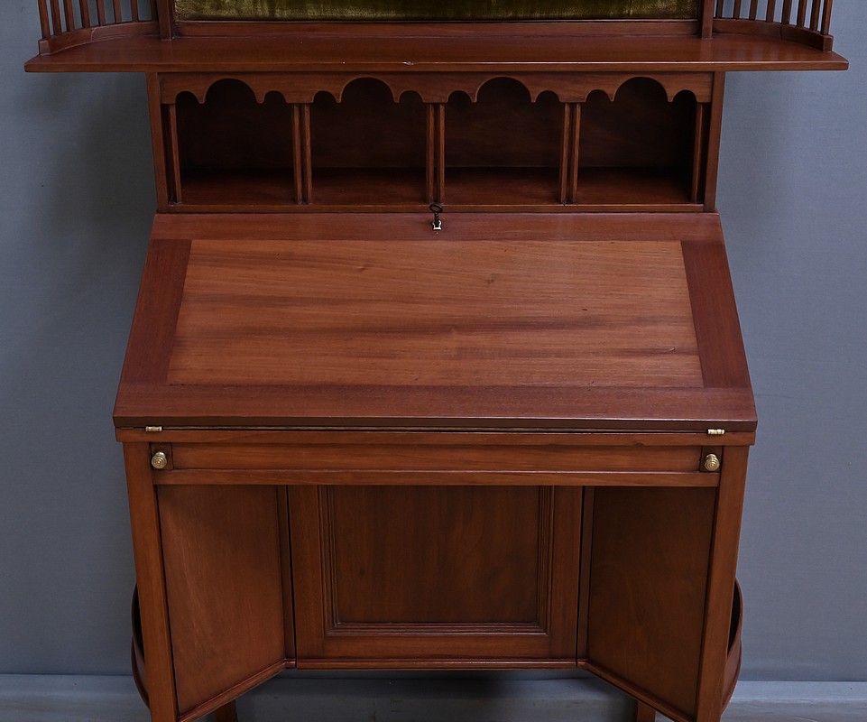 Rare Bonheur du Jour Anglais en Acajou, Lazarus & Cie, Calcutta - 2nde moitié XIXe – Image 10