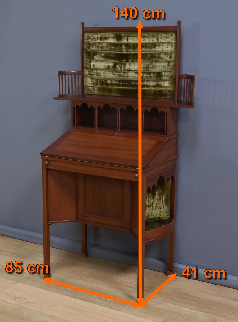 Rare Bonheur du Jour Anglais en Acajou, Lazarus & Cie, Calcutta - 2nde moitié XIXe – Image 15