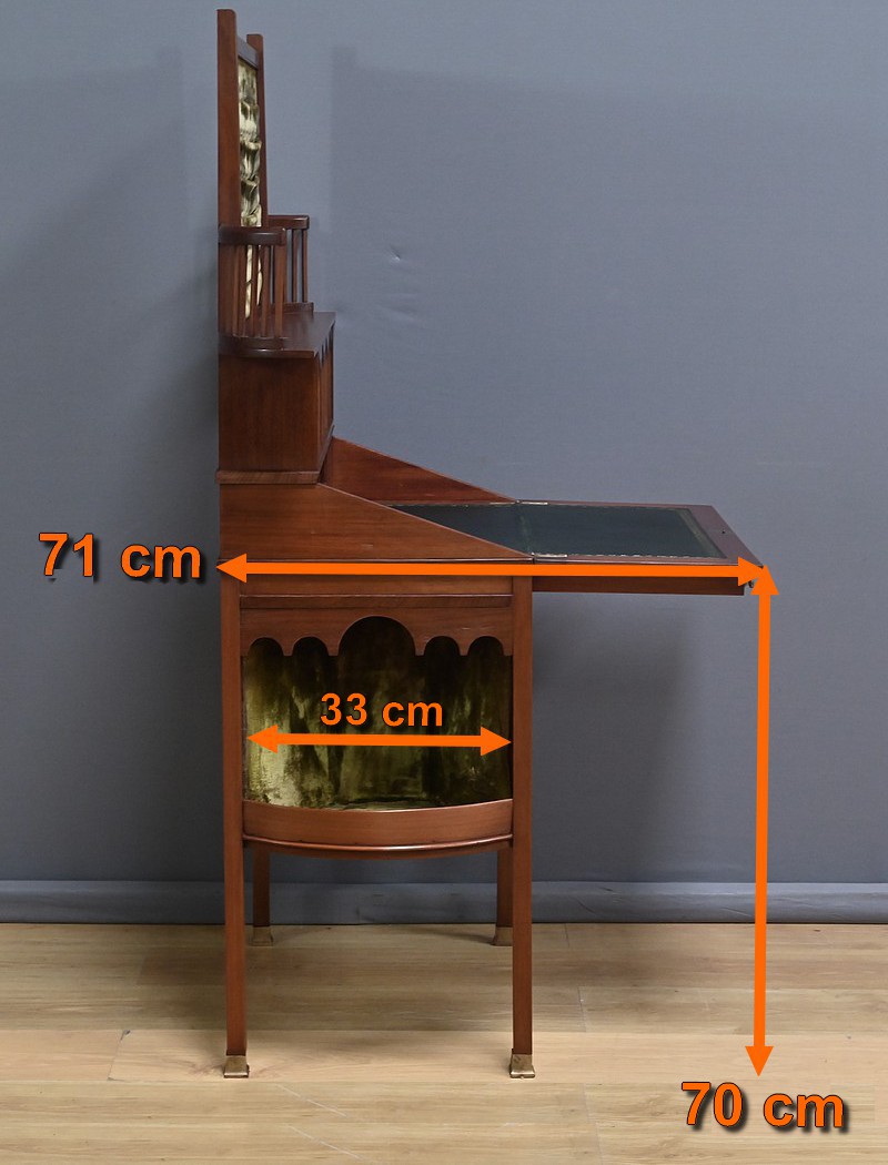 Rare Bonheur du Jour Anglais en Acajou, Lazarus & Cie, Calcutta - 2nde moitié XIXe – Image 16