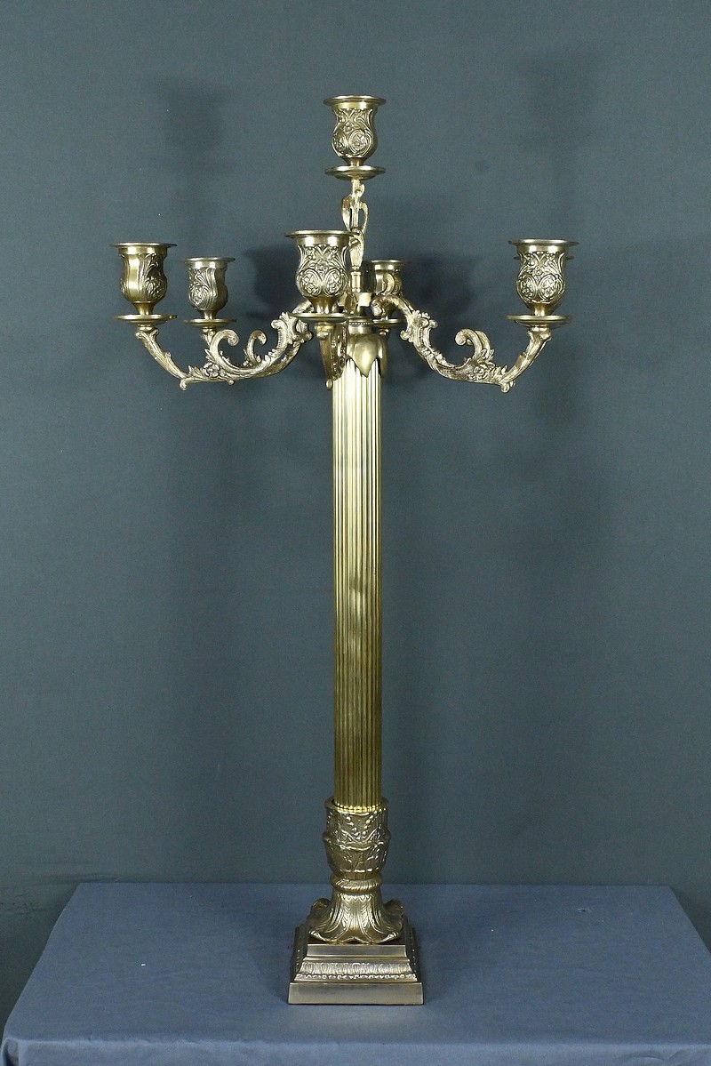 Important Candélabre en Bronze, style Louis XVI - Fin XIXe – Image 9