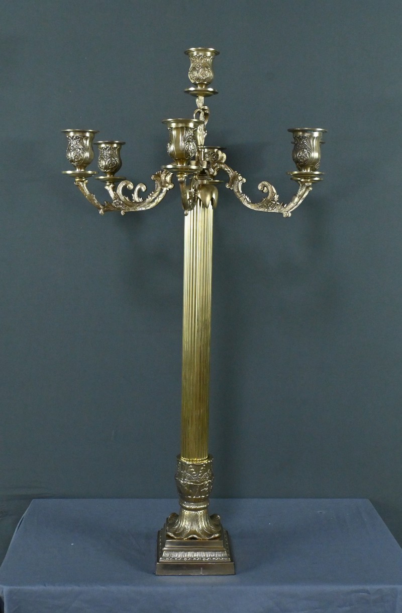 Important Candélabre en Bronze, style Louis XVI - Fin XIXe – Image 10