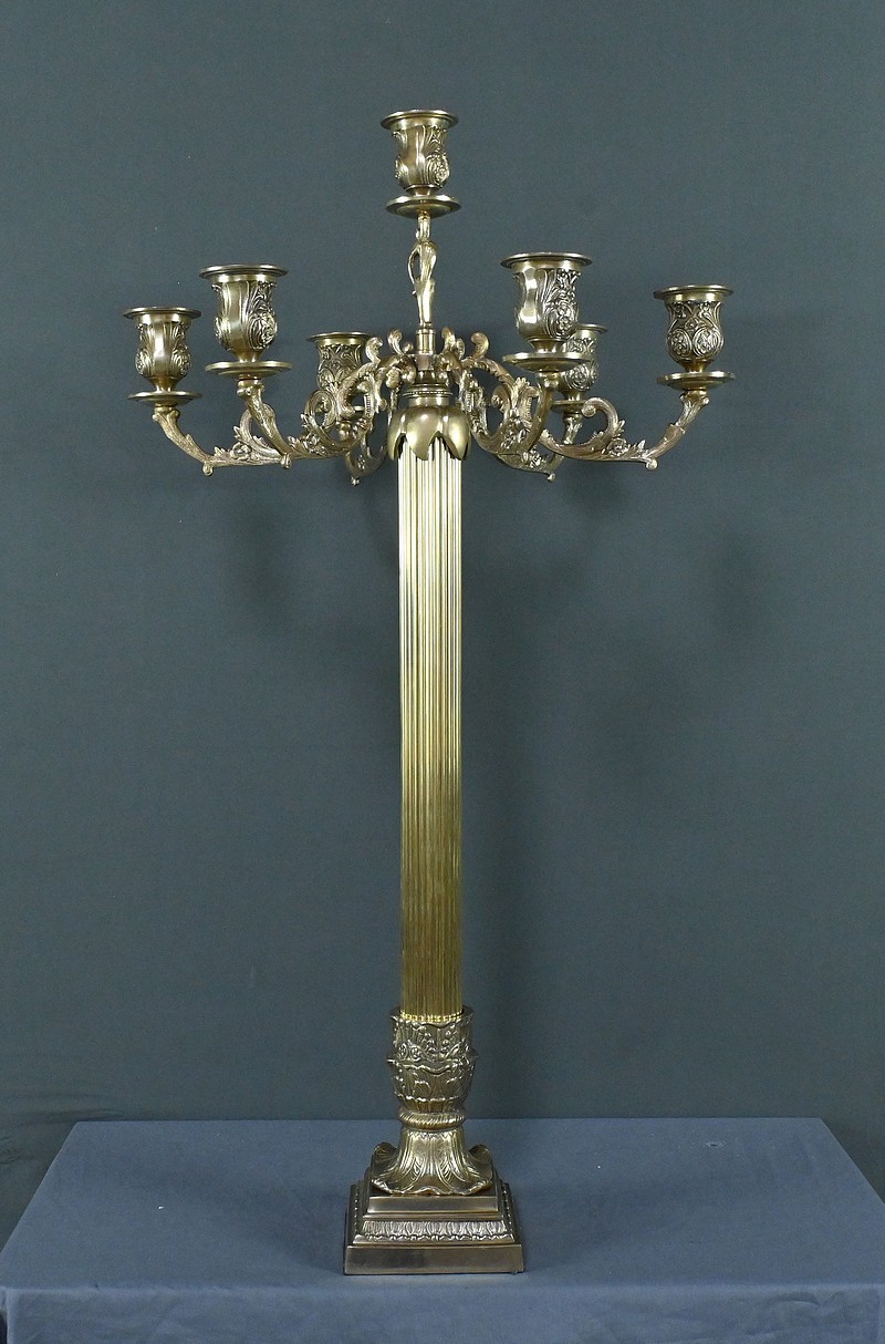 Important Candélabre en Bronze, style Louis XVI - Fin XIXe – Image 11