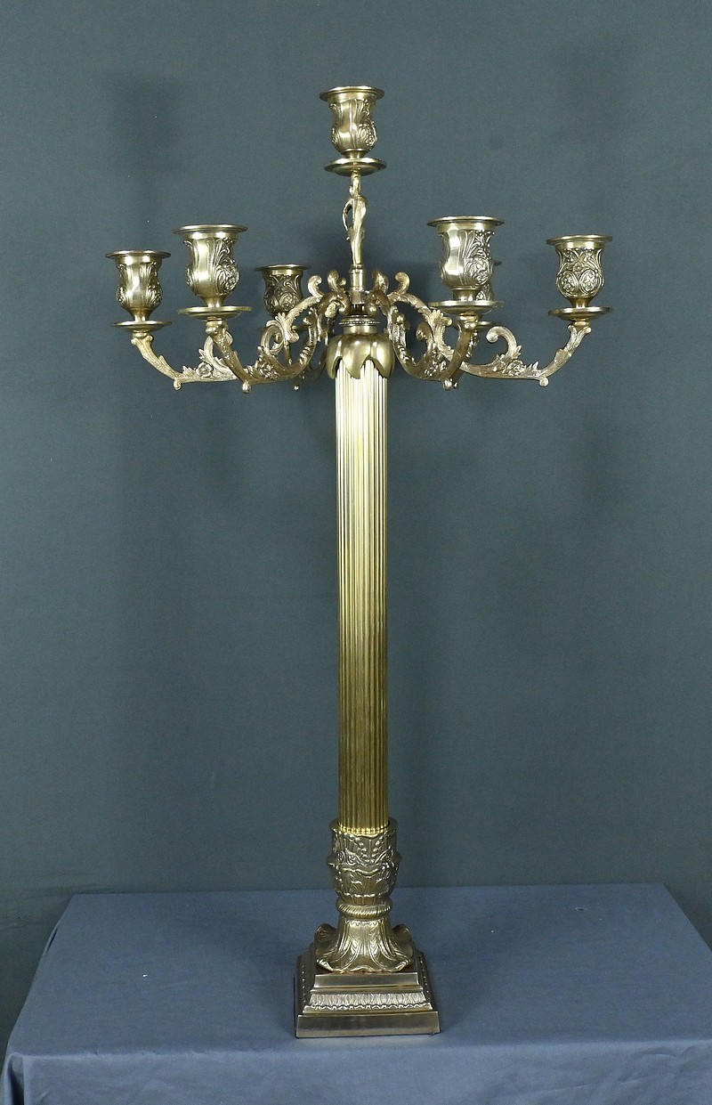 Important Candélabre en Bronze, style Louis XVI - Fin XIXe – Image 12