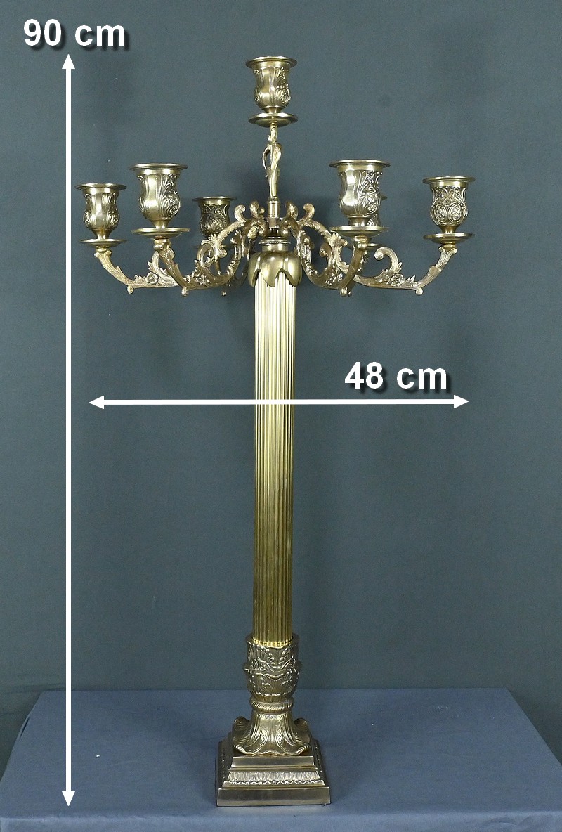 Important Candélabre en Bronze, style Louis XVI - Fin XIXe – Image 13